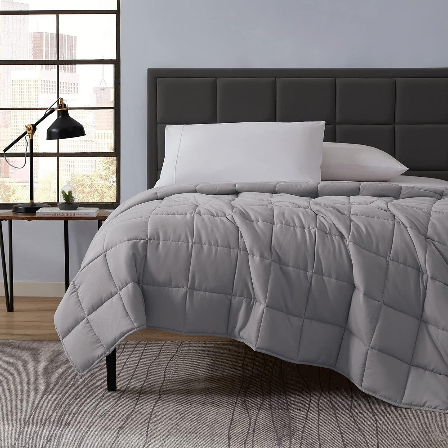 L'AGRATY Weighted Blanket Kids- 40"x60" 7lbs Cooling Breathable Heavy Blanket Microfiber Material with Glass Beads All-Season Summer Fall Winter Soft Thick Comfort