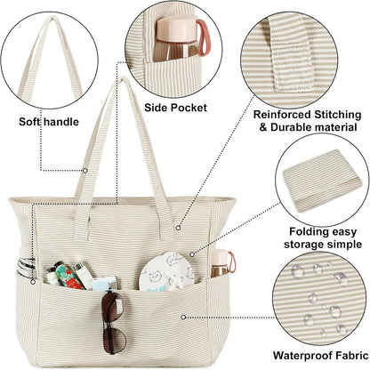 Waterproof Beach Tote Pool Bags for Women Ladies Extra Large Gym Tote Carry On Bag With Wet Compartment for Weekender Travel