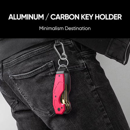 Zeeker Compact Key Organizer Keychain with Built-in Tools – Holds 1-6 Keys, Includes Bottle Opener, Hex Wrench, and Serrated Cutter – Minimalist Key Holder for Men and Women (Red)