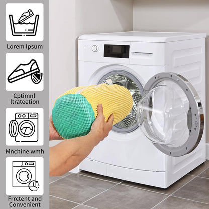 Shoe Washing Bag for Washing Machine, Laundry Shoe Bag for Washer and Dryer, Reusable Shoe Bag, Sneaker Washing Machine Bag (Yellow 2pcs)
