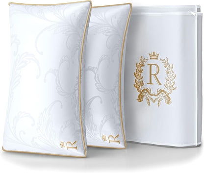 Royal Therapy Pillows Standard Size Set of 2 (20x26 in), Alternative Goose Down Pillows, Adjustable Standard Pillow, All Sleepers, Side Sleeper Pillow