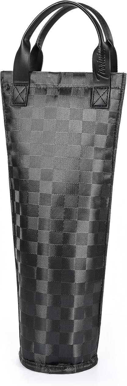 Tirrinia Single Wine Carrier Tote, Insulated Wine Cooler Bag for Travel, Picnic, & Wine Gifts – Thermal Padded Wine Bottle Holder Tote for Men & Women, Wine Gift for Wine Lovers