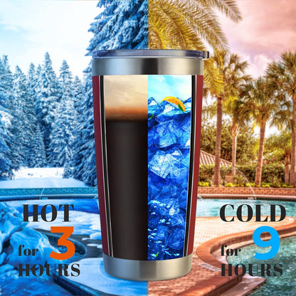 DOMICARE 20oz Stainless Steel Tumbler Bulk with Lid, Double Wall Vacuum Insulated Travel Mug, Powder Coated Coffee Cup (Powder Red, 1)
