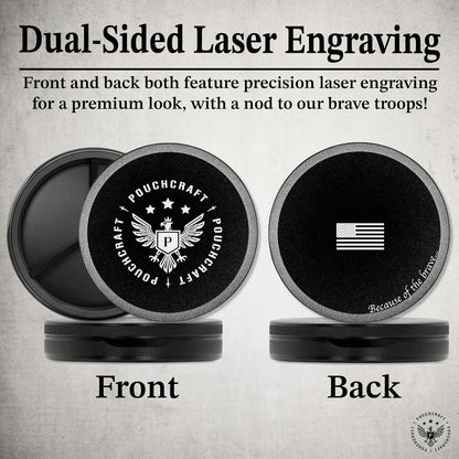 Metal Pouch Can | Metal Container | Slim EDC Pocket Tin | Airtight & Moisture-Resistant | Compact Daily Organizer | Pill Case & Travel Tin | Father’s Day Gift for Dad | (Insignia Ed, Black, Tall)