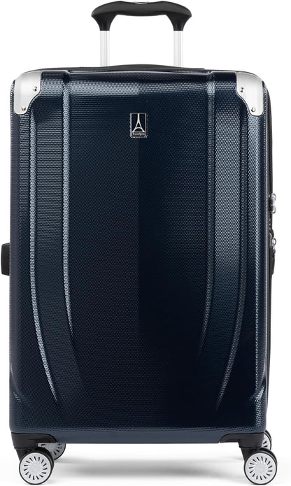 Travelpro Pathways 3 Hardside Expandable Luggage, 8 Spinner Wheels, Lightweight Hard Shell Suitcase, Checked Medium 25 Inch, Royal Blue