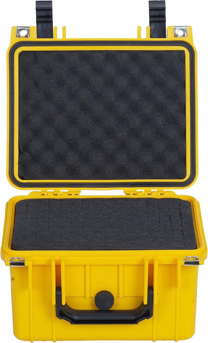 MEIJIA Portable All Weather IP67 Waterproof Camera Case,hard case with Customizable Fit Foam,Fit Use of Drones,Camera,Equipments,10.62 x9.68x6.87inches (Yellow)