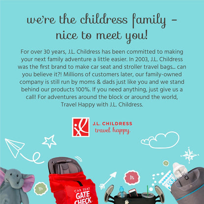 J.L. Childress Compact Travel Stroller Bag for Airplane - Fits Most Compact-Fold Single Baby Strollers, Compatible with UPPAbaby MINU, GB Pockit, Nuna TRVL & More, AirTag Compatible - Black