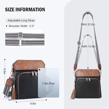 Crossbody Purse for Women,Lightweight Medium Crossbody Bag Soft Leather Women's Shoulder Handbags with Tassel