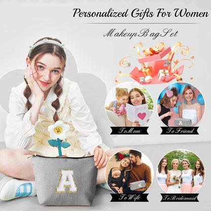 YOOLIFE Mothers Day Gifts for Mom, Makeup Bag Pouch for Sister Friend Female Her Mom | Birthday Gifts for Women Ever Mom In Law | Makeup Storage Bag Makeup Bag Set Bridesmaid Cosmetic Bag Black O