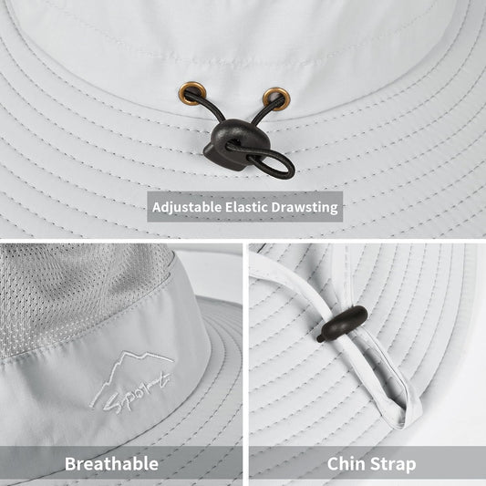 Sun Hats for Men Women Fishing Hat UPF 50+ Breathable Wide Brim Summer UV Protection Hat