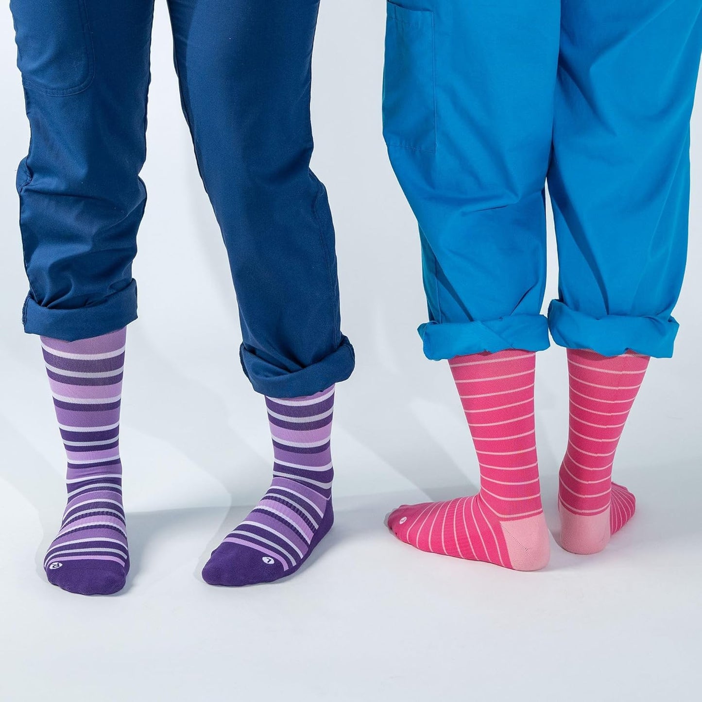 Medical Grade Compression Socks for Men & Women 15-20 mmHg by OrthoSleeve (Pink w/Stripes, X-Large)