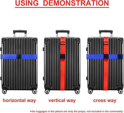Luggage Straps for Suitcases TSA Approved Travel Belt 8 Pack by Chelmon (Mixed Colors)