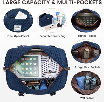 LOVEVOOK Travel Duffle Bag,Weekender Bags for Women with Shoe Compartment，Carry on Overnight Bag with Toiletry Bag,Gym Duffel Bag with Wet Pocket, Hospital Bags for Labor and Delivery