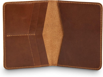 PEGAI Standard Full Grain Crazy Horse Leather Passport Holder | Custom Travel Passport Cover & Organizer | Handcrafted Leather Passport Wallet for Men and Women | Pike (Taba)