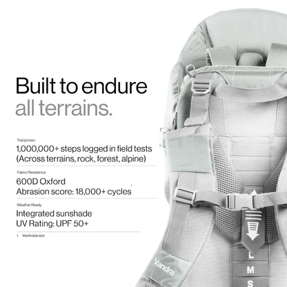 Vandra™ Glacier - Scandinavian Hiking Baby Carrier Backpack - Gravity Lock™ Hard-Shell Frame - Nest Child Carrier for Toddler & Kids - Dust Bag, Alu Tag & More Included