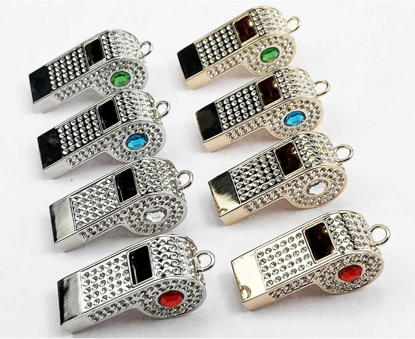 Whistle,Rhinestone Sports Whistle with Keychain for Coach/Referee/Training/Lifeguard/Teachers(Gold)