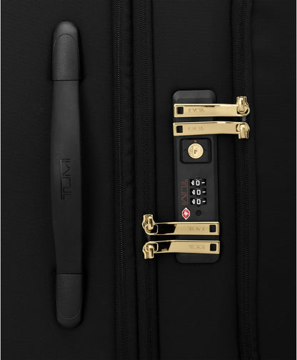TUMI - Voyageur Leger 4 Wheeled Luggage - Women's Lightweight and Spacious, Sleek Silhouette, Durable Premium Suitcase - 26" Short Trip Expandable Packing Case, Black with Gold Hardware