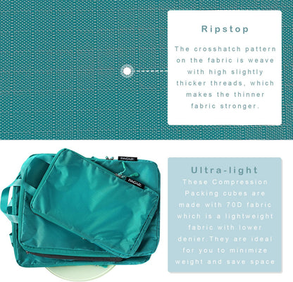 BAGAIL 6 Set Ultralight Compression Packing Cubes Packing Organizer for Travel Accessories Luggage Suitcase Backpack