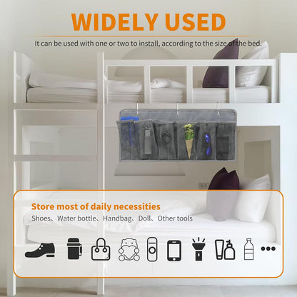 RV Shoe Pockets 6 Large Pockets Heavy Hanging Bedside Storage Organizer with Sturdy Hooks Storage Pockets Hangs on bed for Shoes Toys and Tool Accessories