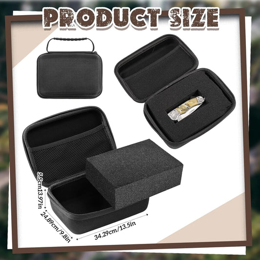 EVA Hard Case with Customizable Foam Protective EVA Carrying Case Shockproof Outdoor for Camera, Digital Products, Electronic Instruments with Knife(Black,13.5 x 9.8 x 5.5inch)