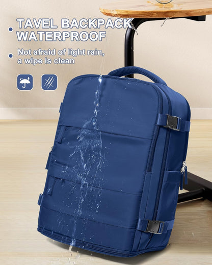 coowoz Travel Backpack for Women Man Carry On Backpack Mochila de Viaje Waterproof Teacher Personal Item Backpacks Travel Bag Essentials Rucksack Airplane Accessories Must Haves Royal Blue