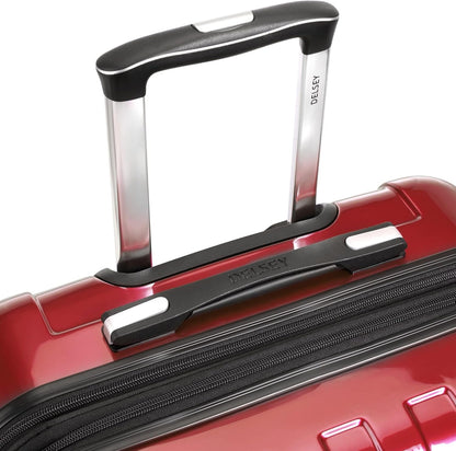DELSEY PARIS Helium Aero Hardside Expandable Luggage with Spinner Wheels, Brick Red, Checked-Large 28 Inch