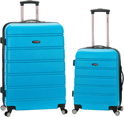 Rockland Melbourne Hardside Expandable Spinner Wheel Luggage, Turquoise, 2 Piece (20/28)
