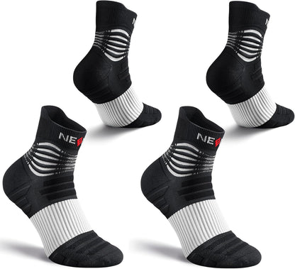 NEENCA Medical Compression Socks for Women & Men Circulation—2 Pairs, Ankle Compression Stockings for Pain Relief, Plantar Fasciitis, Swelling, Running, Nurses, Travel, Pregnancy, Flying. 20-30 mmHg