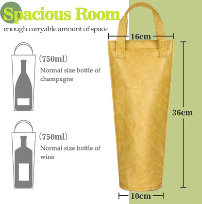 Tirrinia Single Wine Carrier Tote, Insulated Wine Cooler Bag for Travel, Picnic, & Wine Gifts – Thermal Padded Wine Bottle Holder Tote for Men & Women, Wine Gift for Wine Lovers, DuPont Paper