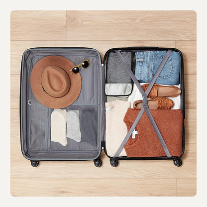 Amazon Basics 30" Hardside Large Checked Luggage, Hardshell Suitcase With Wheels, Expandable For Up to 15% More Space, With Scratch-Resistant Surface, Four Multi-directional Wheels, Light Blue