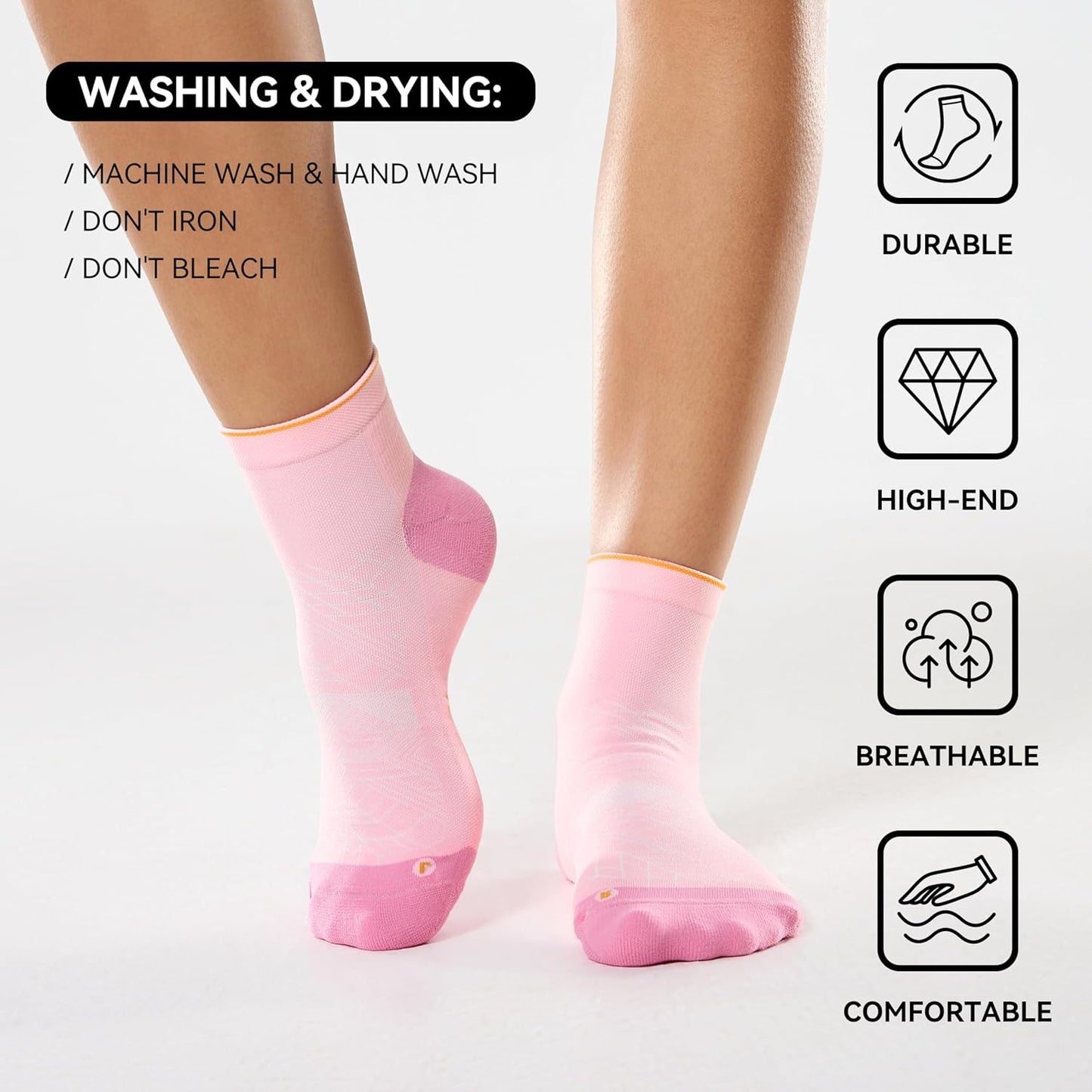 CS CELERSPORT 2/5 Pairs Ankle Compression Socks for Men and Women Running Athletic Socks
