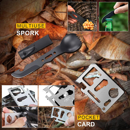 14-in-1 Survival Kit for Men - Premium Outdoor Survival Gear Set with Tactical Tools for Dad, Husband, Him - Camping, Hiking, Fishing Essentials for Men & Teen Boys