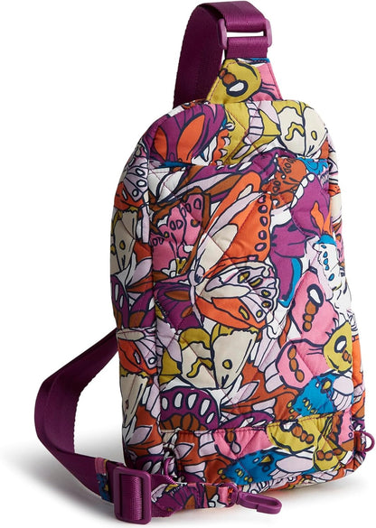 Vera Bradley Women's Lorman Sling Backpack-Featherweight Bag, Flutter, One Size