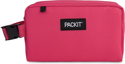 PackIt Freezable Snack Box, Magenta, Built with ECOFREEZE Technology, Collapsible, Reusable, Zip Closure with Buckle Handle, Designed For Work Snacks, Fresh Snacks On the Go, Adults, and All Ages