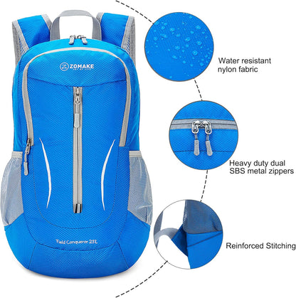 ZOMAKE Ultra Lightweight Packable Backpack 25L, Foldable Hiking Backpacks Water Resistant Small Folding Daypack for Travel(Dark Blue-NEW)