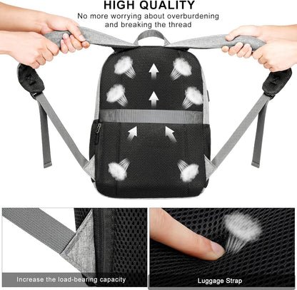 Backpack for School, Teen Backpack, Computer Bag with 2 Compartments, Ergonomic Shoulder Straps, 15.6 Inch Laptop Sleeve, Book Mochilas - Grey