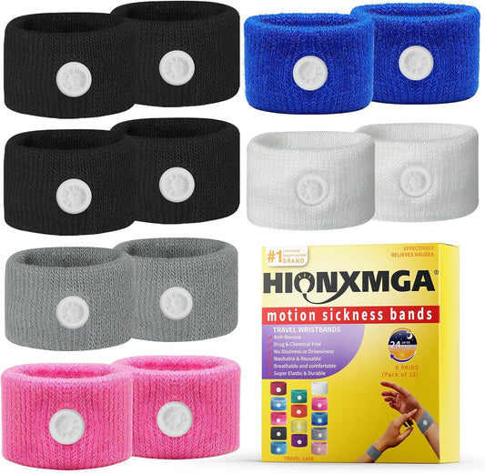 Motion Sickness Bands/Acupressure Nausea Wristband for Nausea,Sea Sickness Wristbands for Natural Relief of Morning Sickness,Dizziness, Motion Sickness(Car, Sea, Flying Travel Sickness)