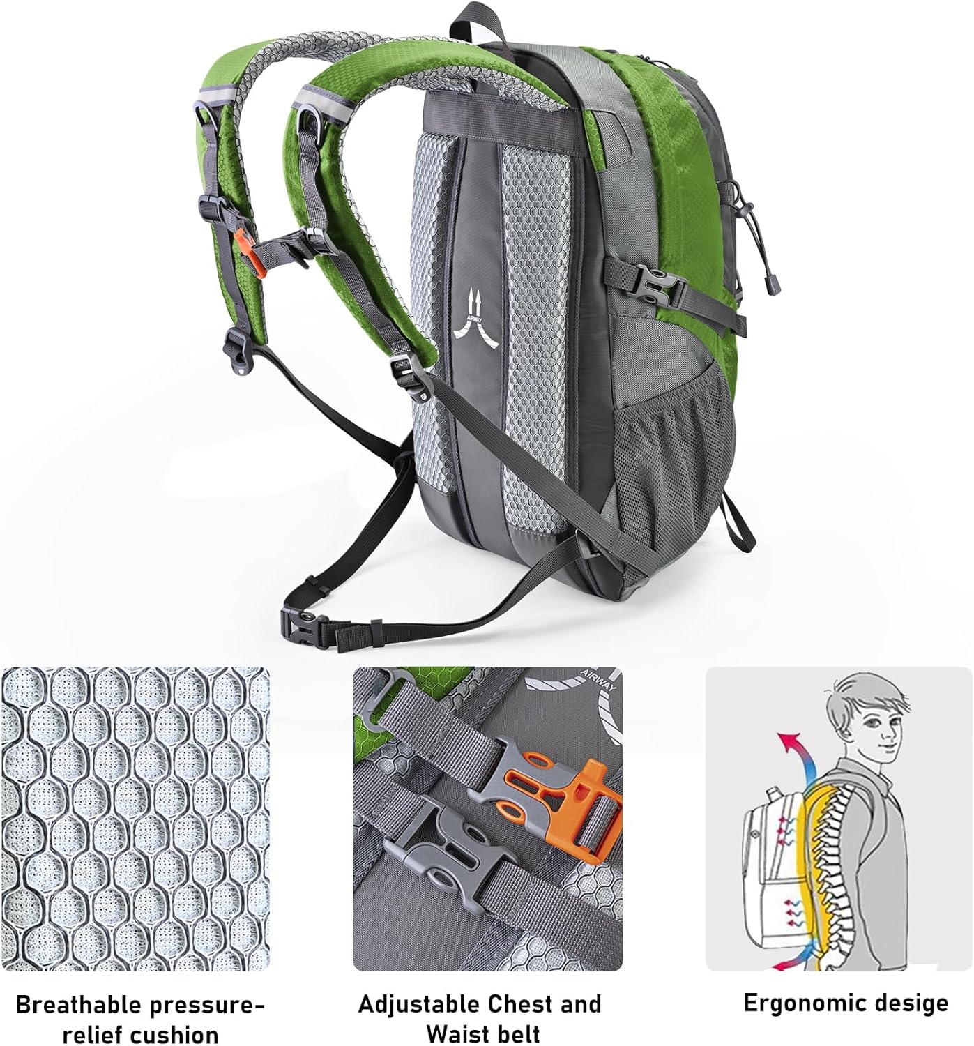 N NEVO RHINO Hiking Backpack 20L Water Resistant Outdoor Day Pack,Lightweight Travel Small Backpack for Men Women