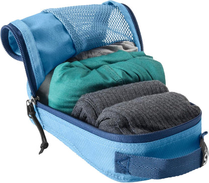 Eagle Creek Pack-It Reveal Cube Set - Packing Cubes for Compartmentalizing Luggage - Durable - Ultra-Lightweight - Water-Resistant - Easy Grab Zipper Pull - Mesh Windows - Blue Dawn - XS/S/M