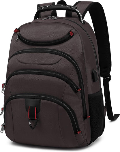 Boavan Laptop Backpack for men, 15.6 inch Laptop Bag with USB Port, Waterproof Travel Work Backpack Purse, Anti-Theft Teacher Nurse Doctor Casual Bookbags Office Business backpack,Coffee