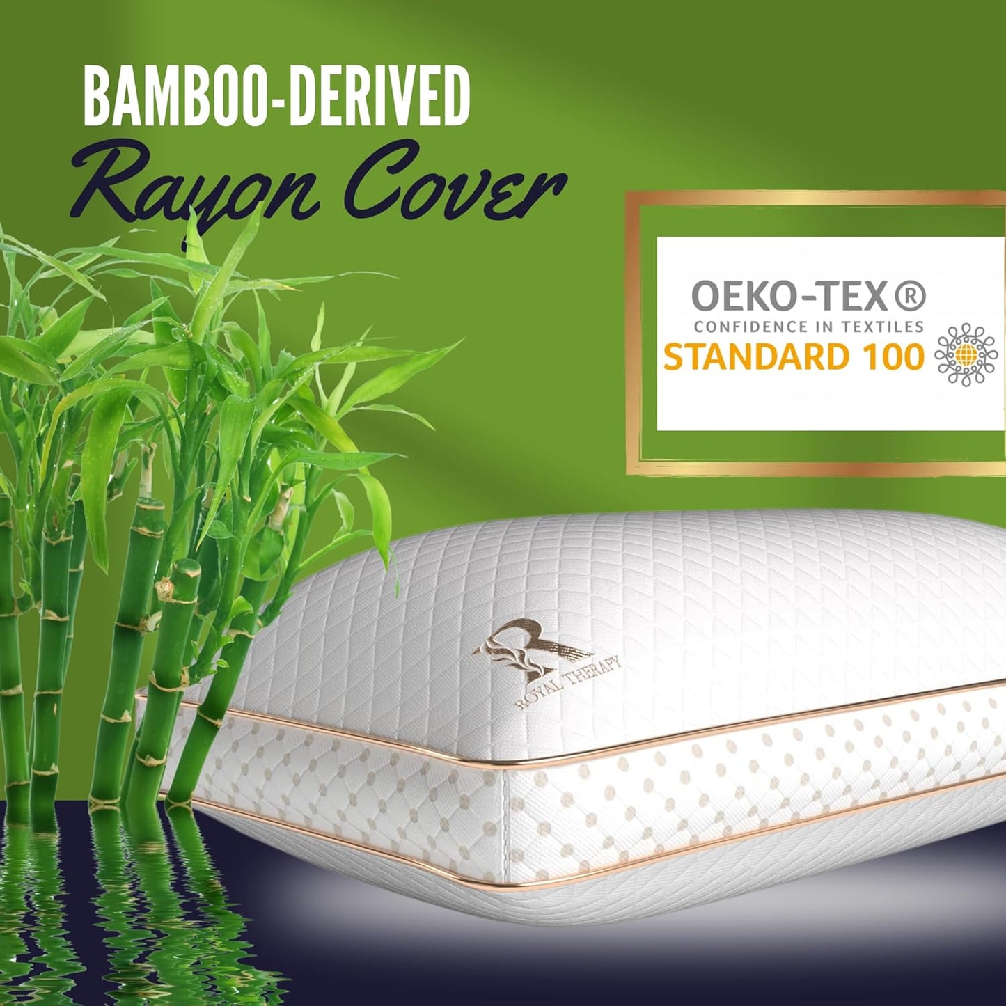 Royal Therapy 2-Pack Queen Memory Foam Pillow, Adjustable Shredded Odor-Free Pillow for Neck & Shoulder Pain Relief, Support for Back, Stomach, Side Sleepers, AirFlowPRO