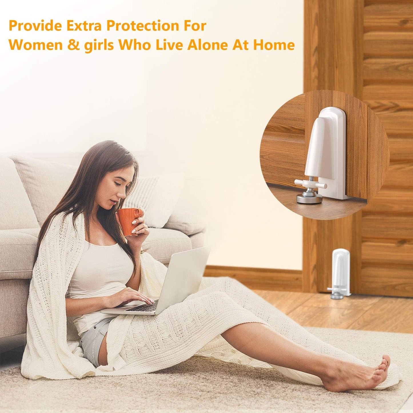 Portable Door Jammer for Travel - Door Stoppers Security Anti Theft,Apartment Hotel Room Protection - Door Lock Stopper Security Device for Women/Homeowner/Children/Tourist Safety