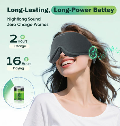 Sleep Mask with Headphones Bluetooth 5.4，LC-dolida 2025 New 3D Bluetooth Sleep Mask Headphones with Soft Bamboo Cotton for Side Sleepers Women Men, Sustainable Luxury for Better Sleep