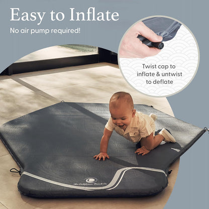 POP 'N GO PLAYPEN Baby Playmat for The Pop 'N Go Baby Playpen - 1.3" Thick Self-Inflating Playmat for Placement Underneath or for Standalone Usage - Soft and Comfy Portable Pad w/Travel Bag