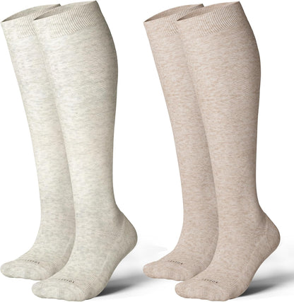 LEVSOX Thick Cotton Compression Socks for Women&Men 20-30mmHg Knee High Cute Support Sock for Nurses, Pregnancy, Travel