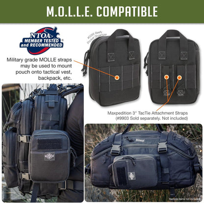 MAXPEDITION Beefy Pocket Organizer, Compact, MOLLE-Compatible, 1000D Nylon Tactical Pouch, Everyday Carry Tool and Gear Storage for Outdoor, Tactical, Survival, 0266