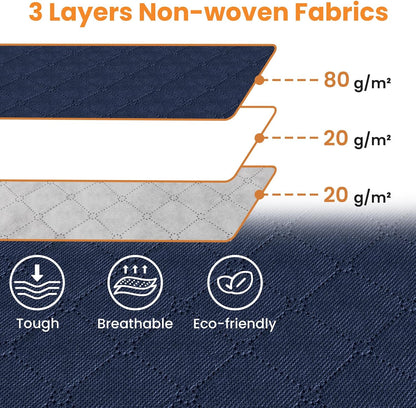Fab totes 24 Gallons Clothes Storage, Foldable Thick Fabric Blanket Storage Bags, Containers for Organizing Bedroom, Closet, Clothing, Comforter, Organization with Handle (8 Pack,Blue)