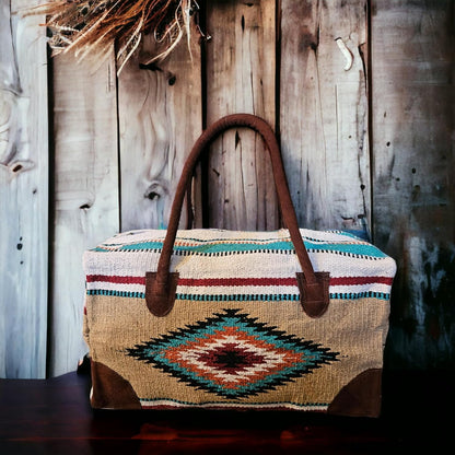 Southwestern Large Weekender Travel Bag Western Duffle Bag Boho Travel Bag (Diego)