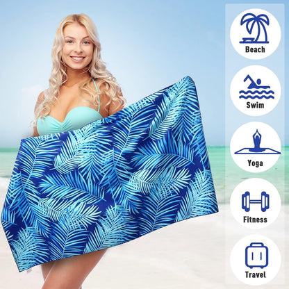 2 Pack Oversized Microfiber Pool Towel, 75'x 35', Sand-Free, Quick Drying, Super Absorbent