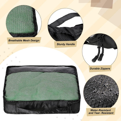 5 Pcs Packing Cubes for Suitcase Large Travel Cubes Carry on Luggage Organizer Bags for Clothes Accessories(Mixed,Black)